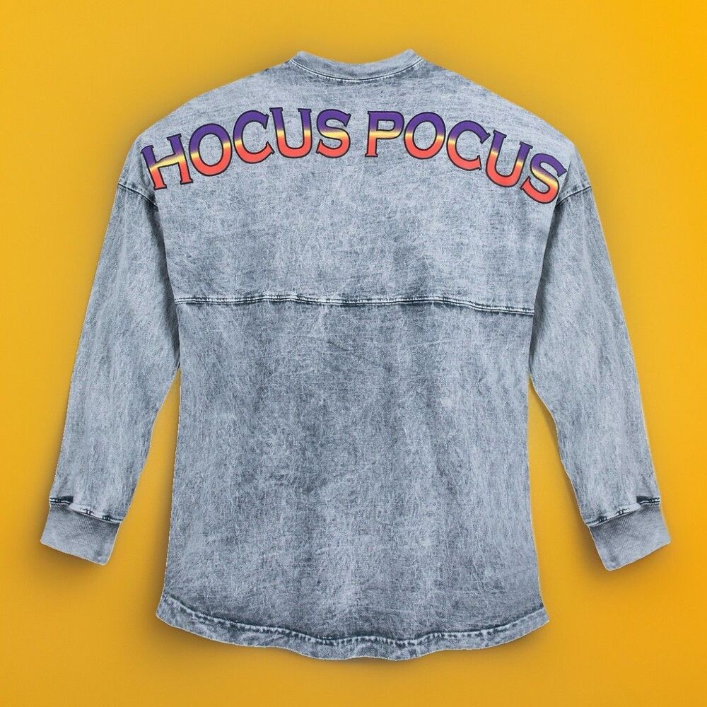 Disney Spirit Jersey Hocus Pocus Black Flame Candle Lace-Up Gray Acid Wash XL